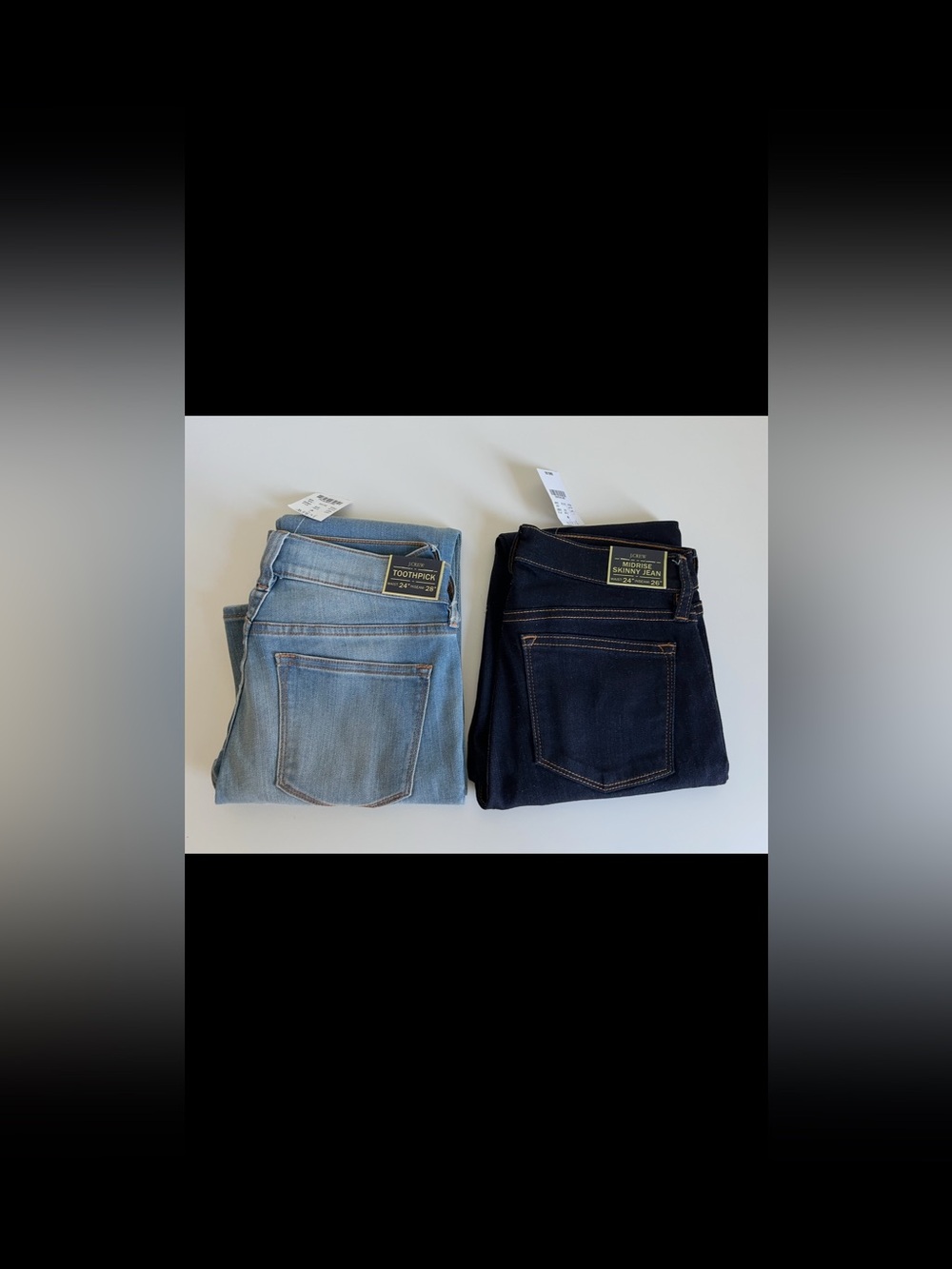 24 J. Crew factory outlet NWT lot of 2 denim jeans blue petite skinny toothpick